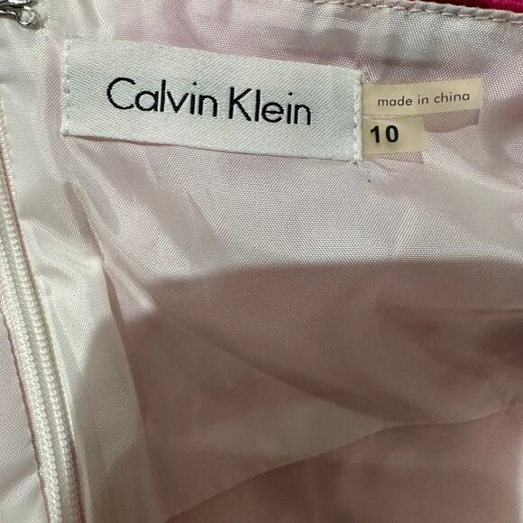 Calvin Klein Size 10 Sleeveless Dress Pink White Color Splash Party Dress Beach - Picture 3 of 6